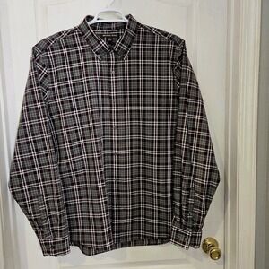 Michael Kors Mens XXL Purple Plaid Long Sleeve ButtonUp Shirt  Slim Fit